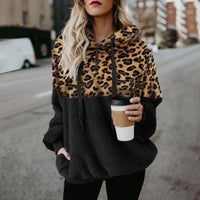 Leopard Print Hooded Sweater for Women (Fall/Winter)