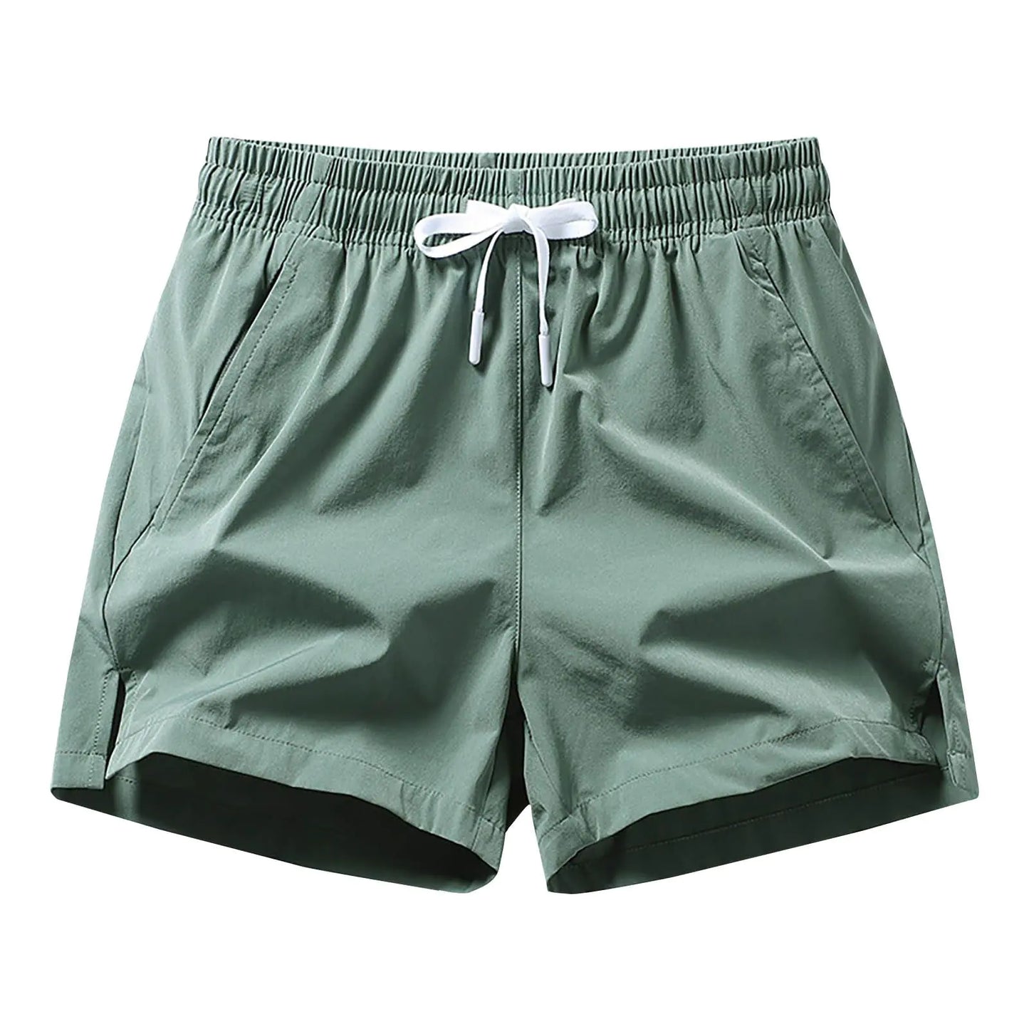 Generic Mens Shorts 5 Inch Lightweight Drawstring Waist Athletic Shorts Summer Quick Dry Beach Gym Workout Running Casual Shorts Army Green Medium