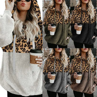 Leopard Print Hooded Sweater for Women (Fall/Winter)