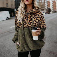 Leopard Print Hooded Sweater for Women (Fall/Winter)
